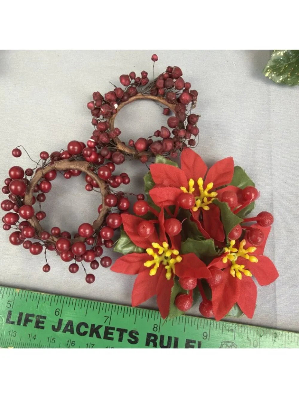 Lot Vintage Plastic Christmas Candle Rings 1
